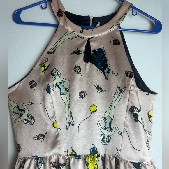 Smak Parlour halter fit and flare pinup girl sleeveless dress size medium - Picture 14 of 15